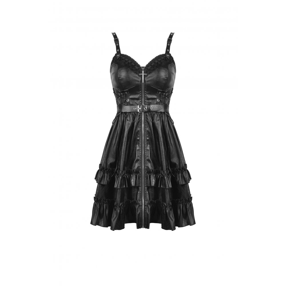 faux leather strap dress / ワンピース【DARK IN LOVE】 | Spider