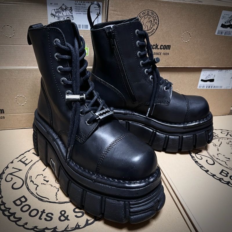 取り寄せ]M.NEWMILI083-S21 / プレート / 厚底ブーツ / 本革【NEW ROCK