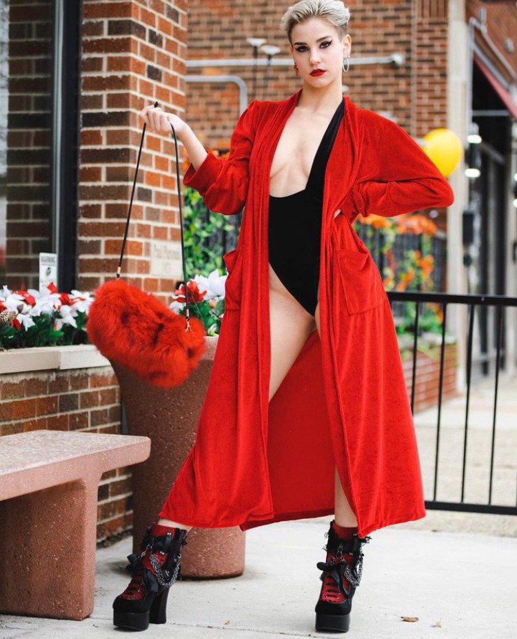 取り寄せ]CHARADE-110 / レッド / 厚底ブーツ【DEMONIA】 | Spider