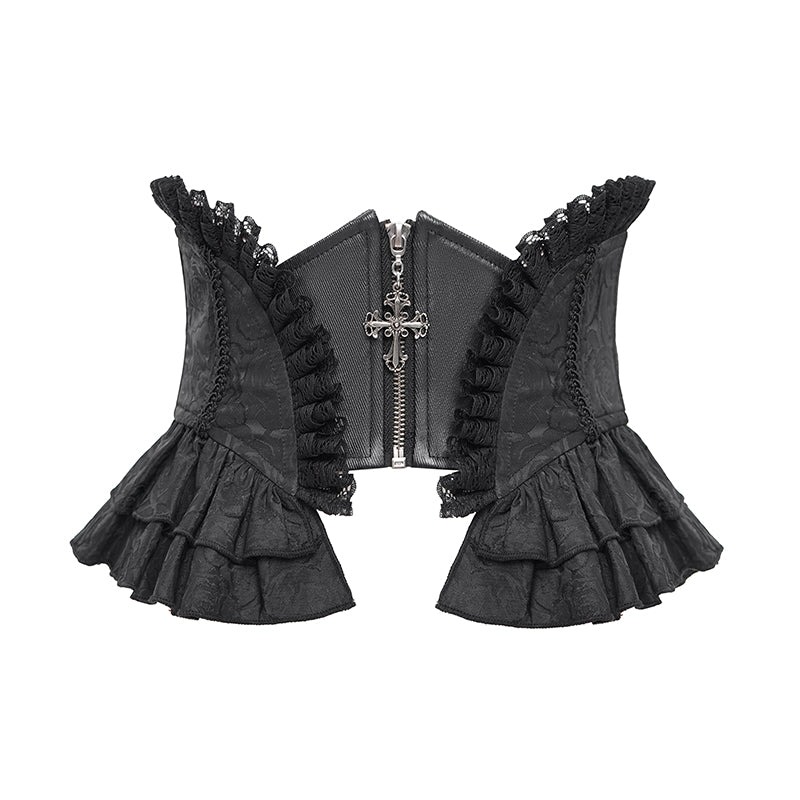 Gothic rose zipper jacquard corset / コルセットベルト【Devil