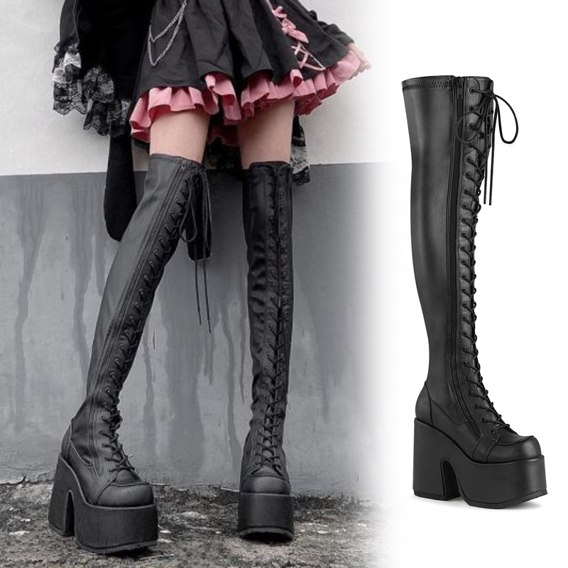 取り寄せ]CAMEL-300 / PUレザー / ニーハイブーツ【DEMONIA】 | Spider