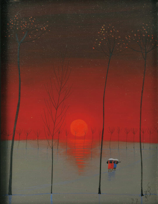 斎藤 真一「越後瞽女日記「赫い陽」」の販売 | 美術品販売｜東京銀座