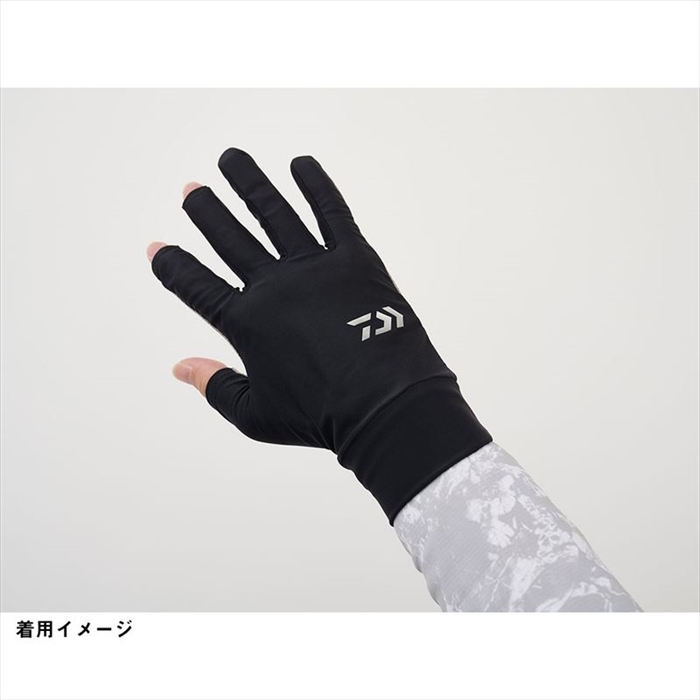 ダイワ DG-6725 アイスドライ UVカットグローブ 3本カット L カーキ 3
