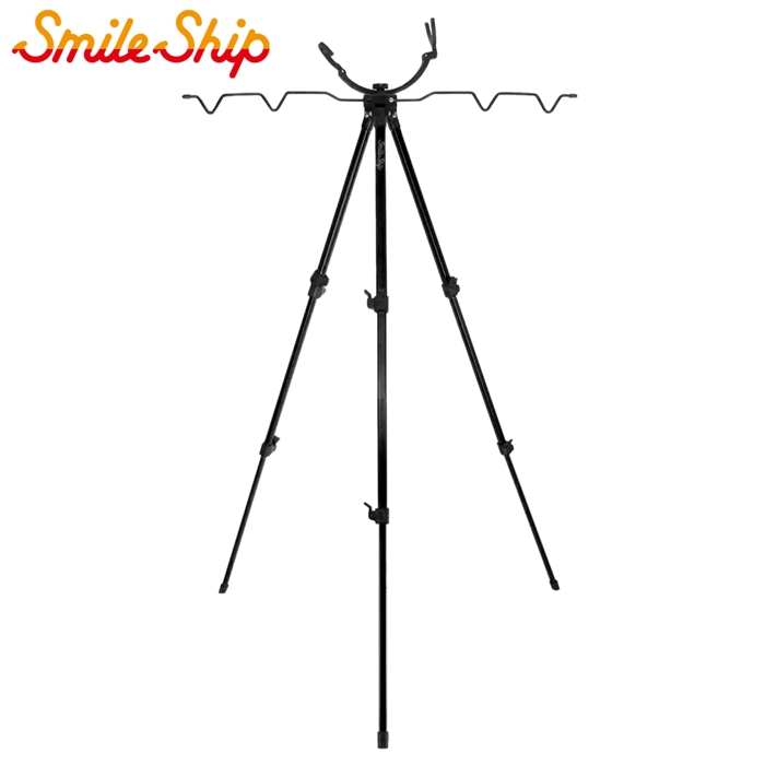 スマイルシップ アルミ三脚 3段 竿掛け付 ブラック - 釣具のポイント