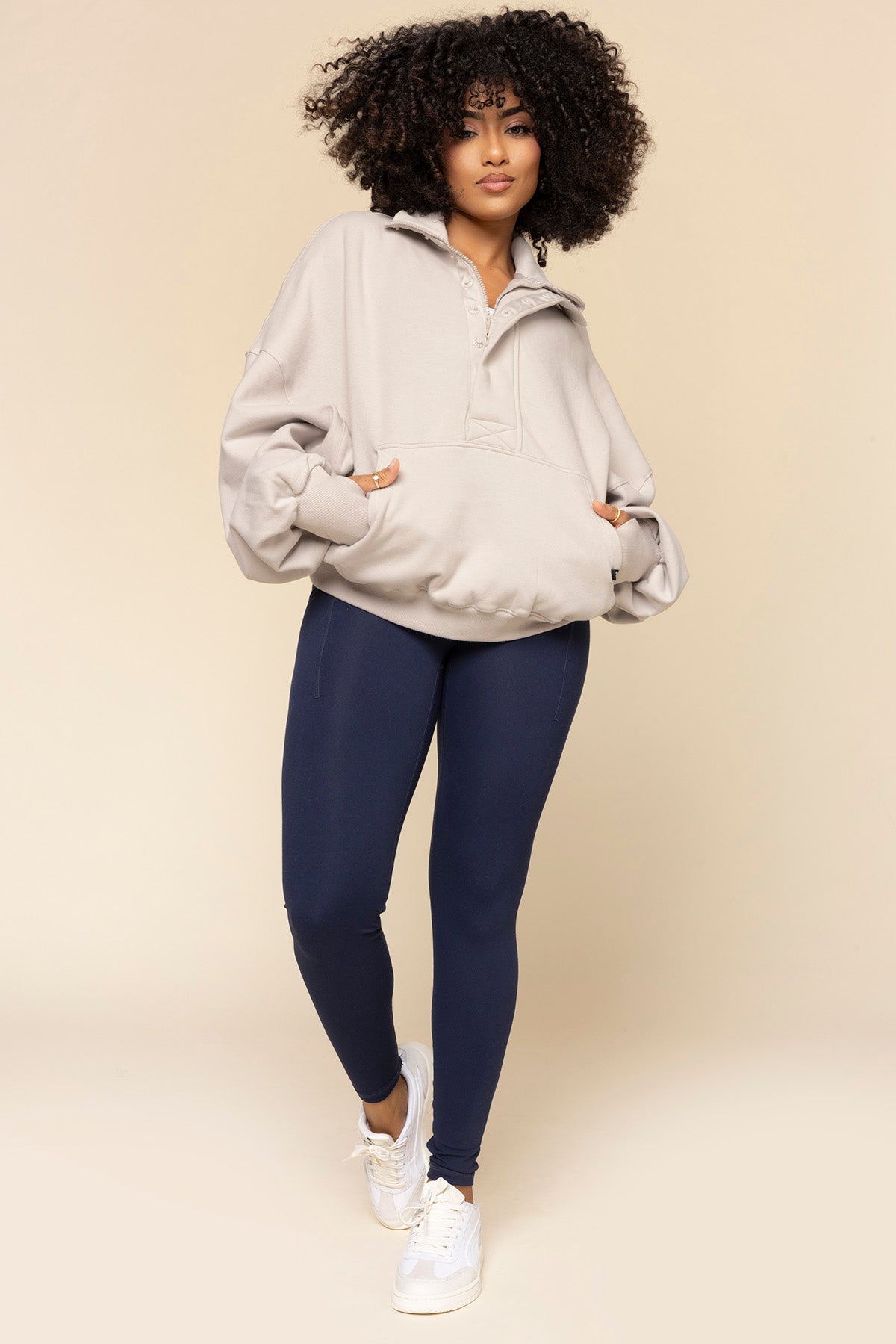 Ooey Gooey Half Zip Sweater - Silver Birch – POPFLEX®