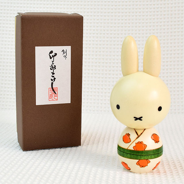 卯三郎こけし｜ミッフィー こけし バラ｜木のおもちゃ ポプリの森
