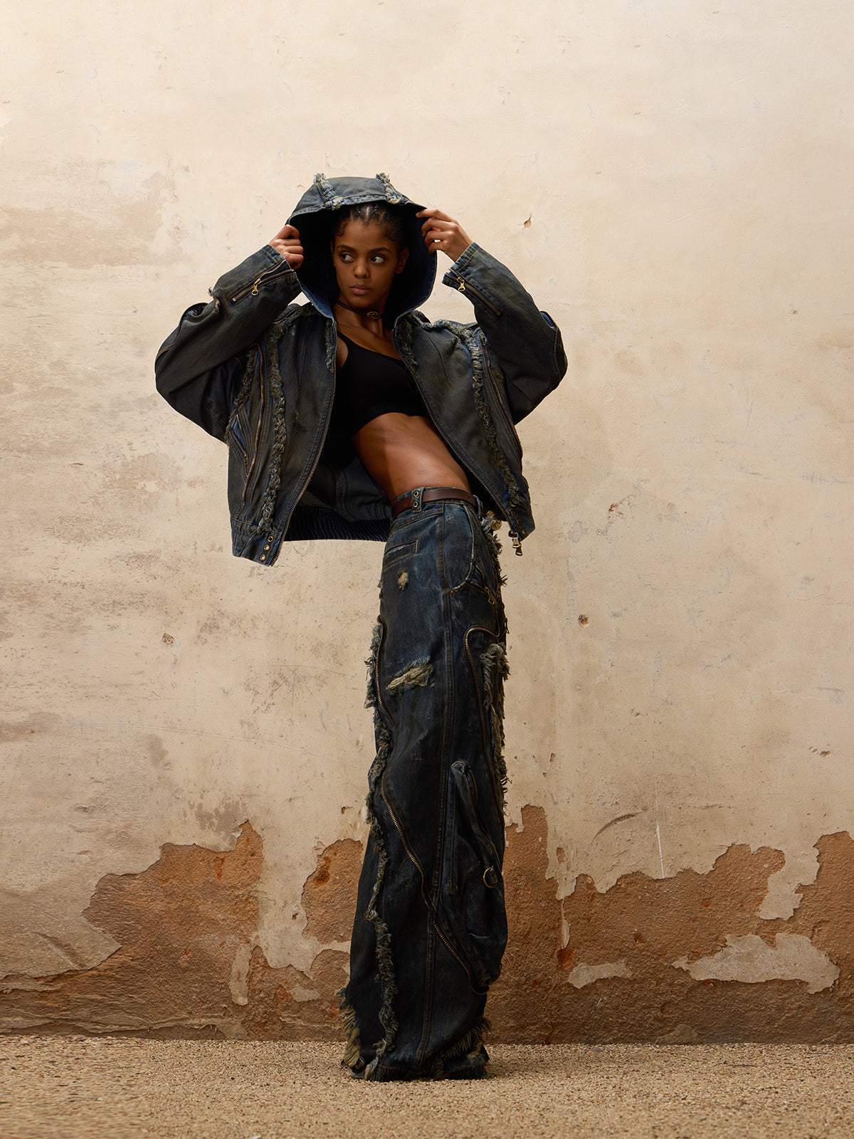 Personsoul Aliens Dirty Ripped Denim Jeans - personsoul