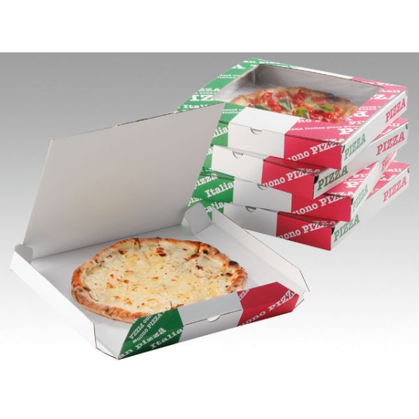 ピザ箱 12-225W イタリアーノ 14インチ 窓付【weeco】 ヤマニ