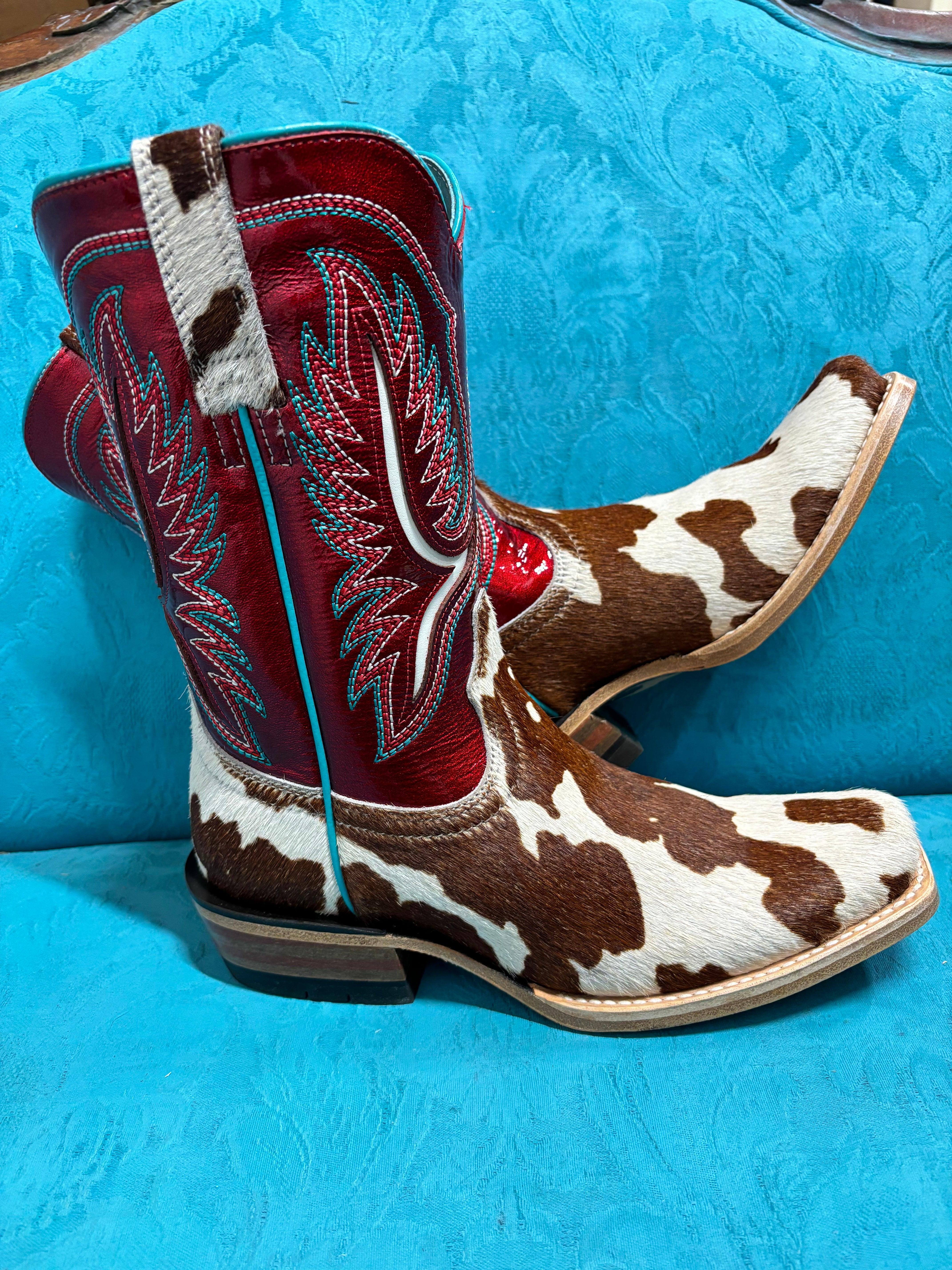 Ariat Women's Futurity Colt Cowtown Hair-On & Ruby Red Patent