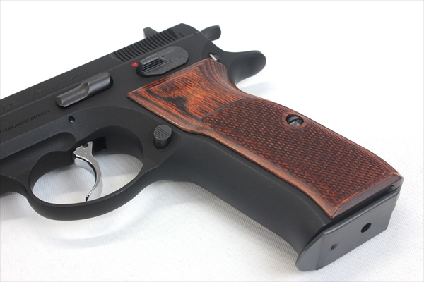 Wood Grip KSC Cz75 (Checker / Brown) [AWG-1449] | PANDORA ARMS