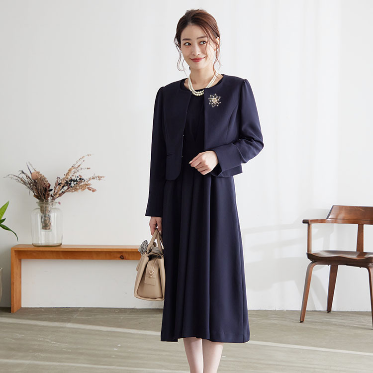 セレモニースーツ・フォーマルスーツ タックフレア美ラインワンピース