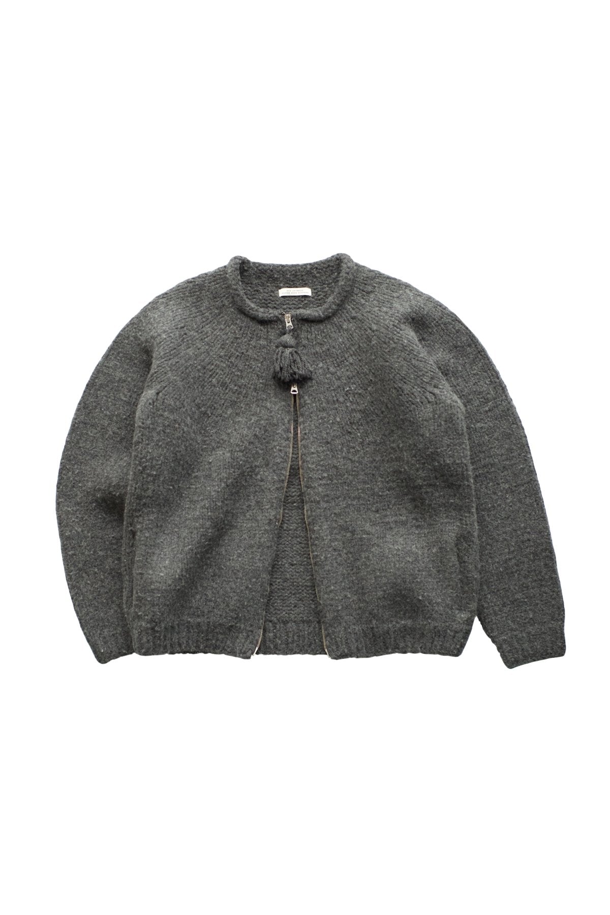 OLD JOE - ZIP UP CREW-NECK COWCHAIN - GRAPHITE – PHAETON