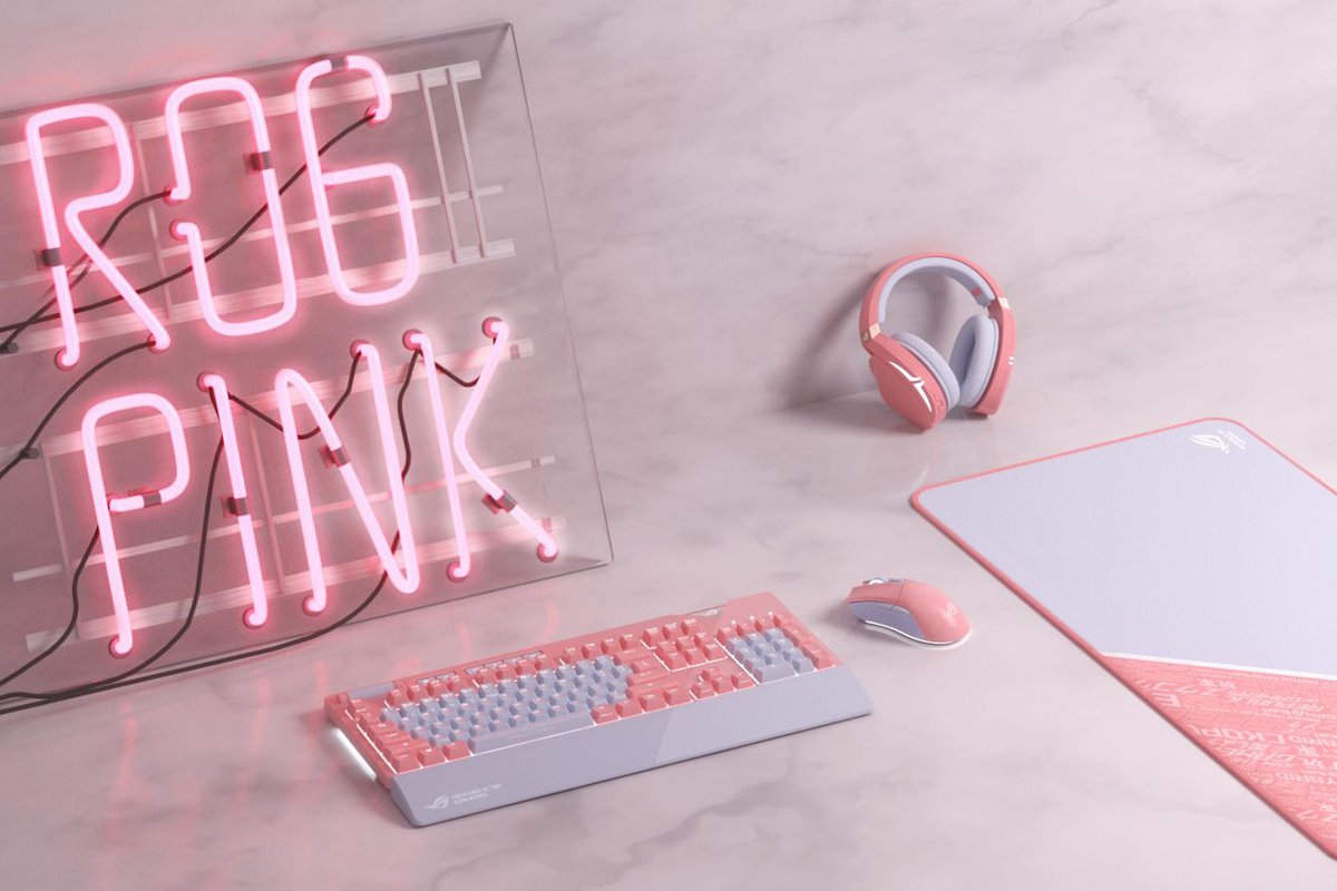 ASUS、ピンクのゲーミングヘッドセット「ROG STRIX Fusion 300 PNK LTD