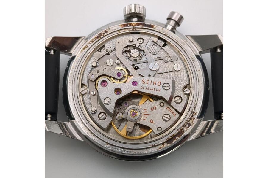 セイコー ワンプッシュクロノグラフ 5719-8992 裏蓋・針変更 手巻き