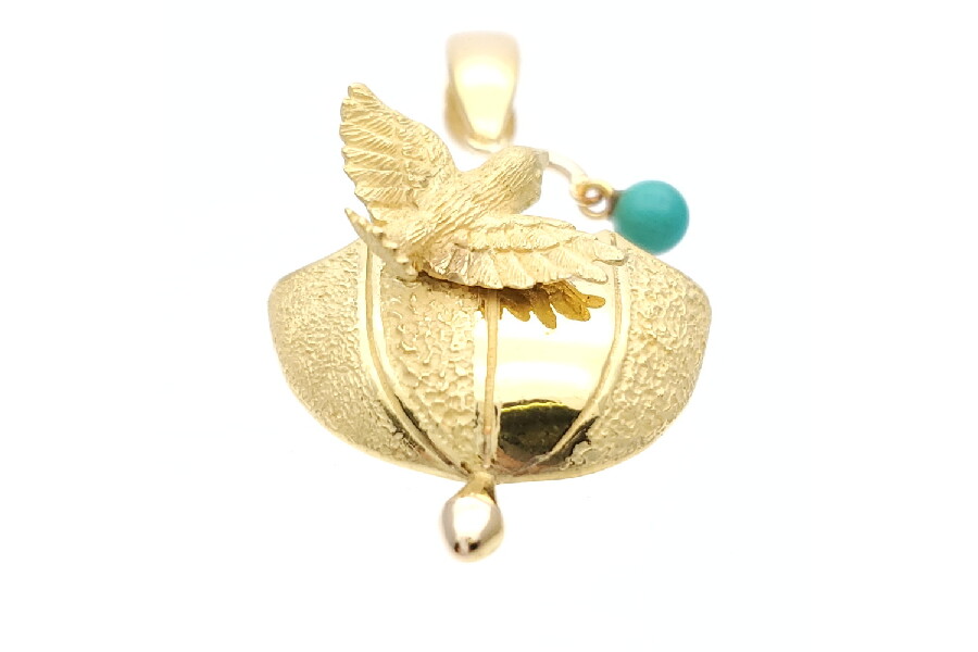 池田啓子ジュエリーAKコレクションアフリカシリーズK18ブローチ