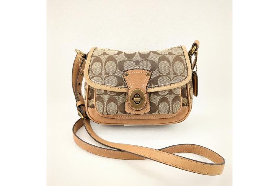COACH コーチ ミニ ショルダーバッグ ベージュ シグネチャー F10566