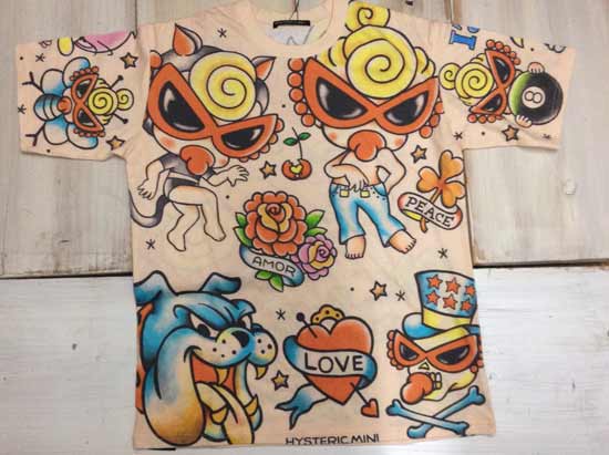 ヒステリックミニ（HYSTERIC MINI） PARLOUR TATTOO柄BIG半袖Tシャツ