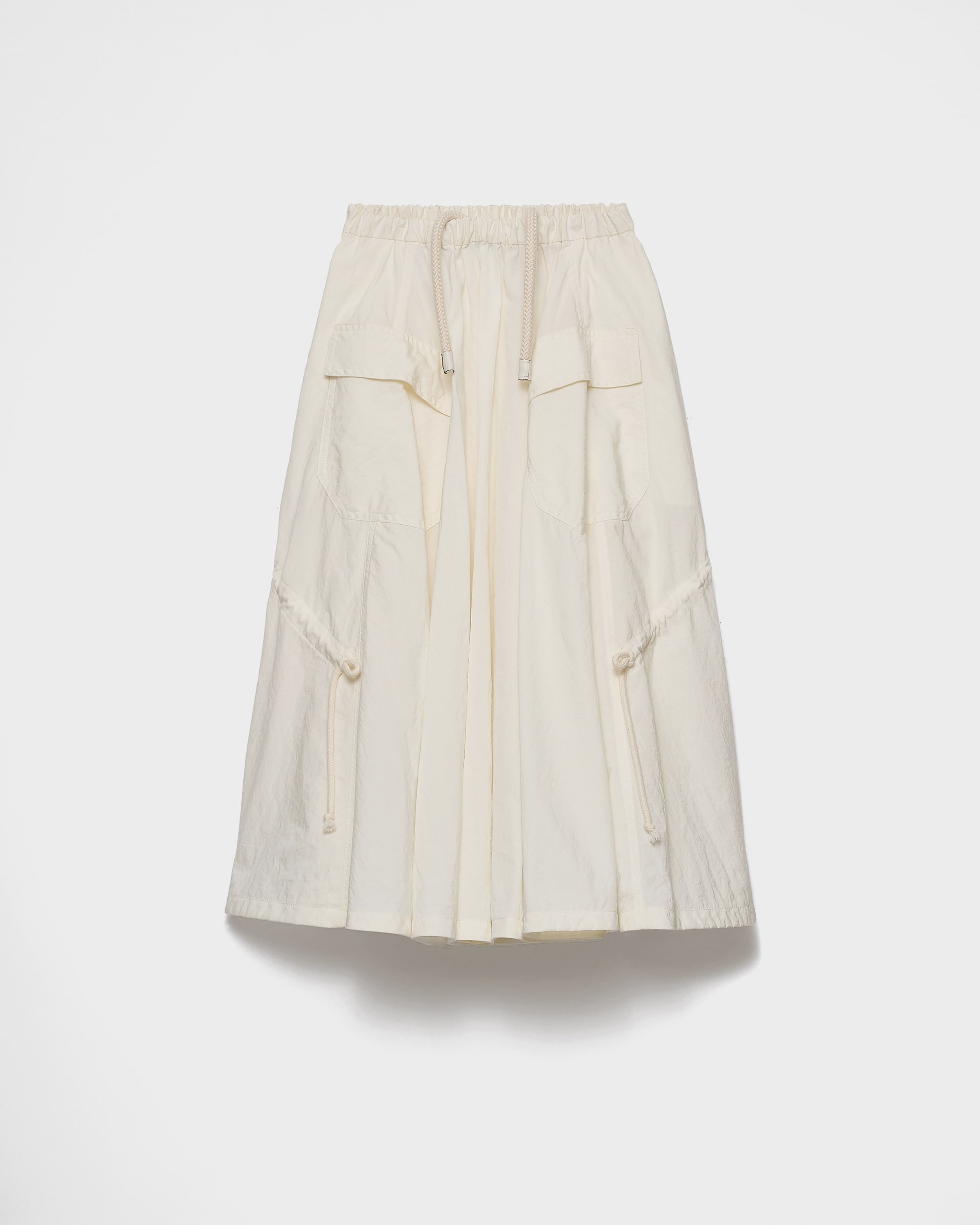Ivory Technical Pongé Skirt | PRADA