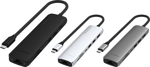 Satechi 7-in-1 USB-C Slim Multiport Adapter with Ethernet | 変換