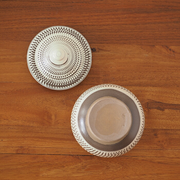 小鹿田焼 小袋窯 2合壺 飛びかんな | 食器と料理道具の専門店「プロ