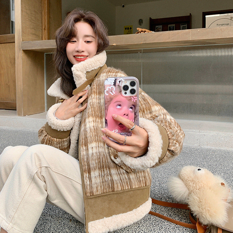 Lamb Wool Stand-up Collar Coat – Qorsage