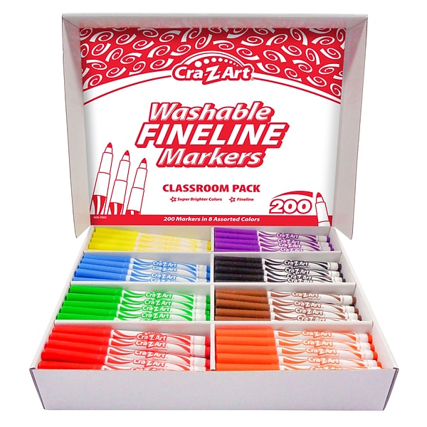 Cra-Z-Art Washable Markers Classroom Pack, Fine Point, Assorted