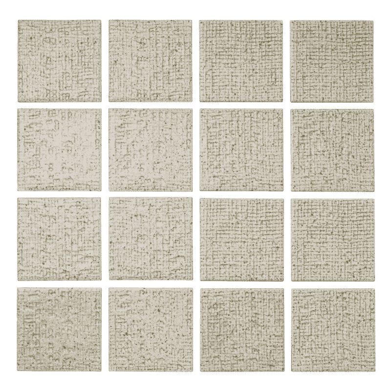 古窯70角タイル 胡粉（シート） | WL-TL012-03P-G141 | 四角形タイル