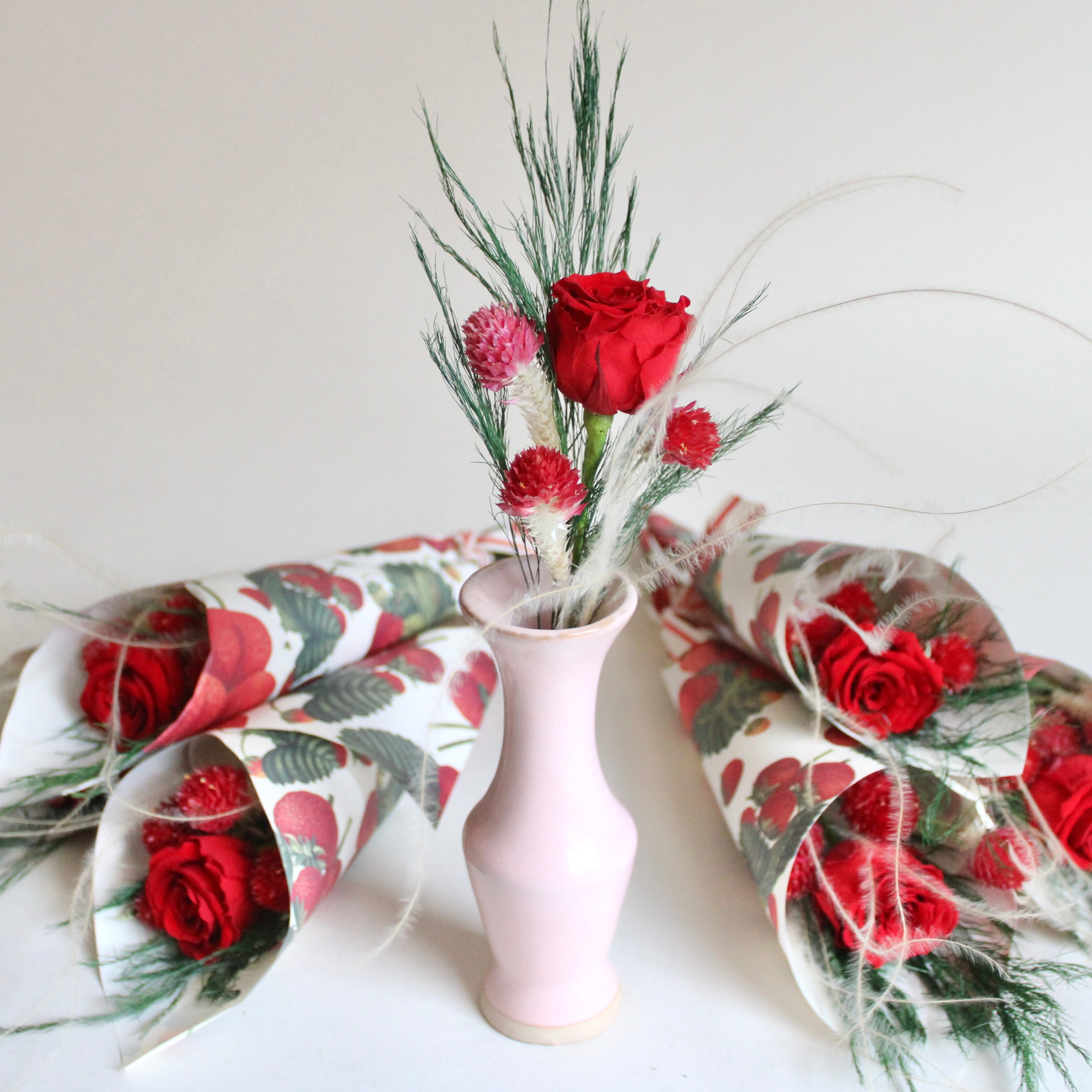 Strawberry Rose Bouquet – Roxanne's Dried Flowers