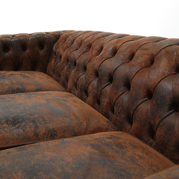 ヴィンテージレザー調ファブリックコンパクトチェスターフィールド3