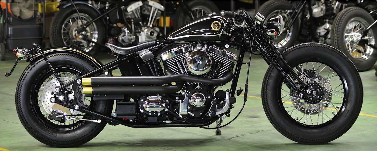 ショベル ワンオフ ショットガン リジッドフレーム用 ハーレー HARLEY