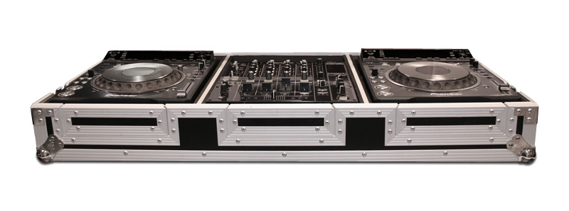 COFFIN FOR 2 X PIONEER CDJ 2000 / DVJ 1000 CD PLAYERS AND 12
