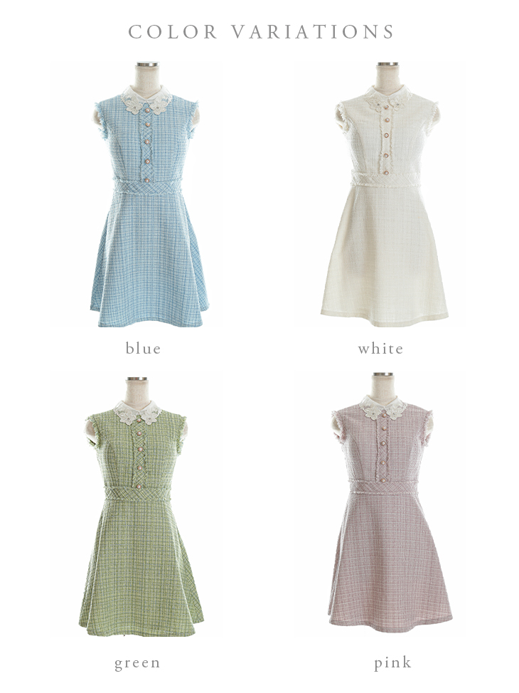 XSサイズあり】襟付きスプリングツイードミニキャバドレス (fm2726)