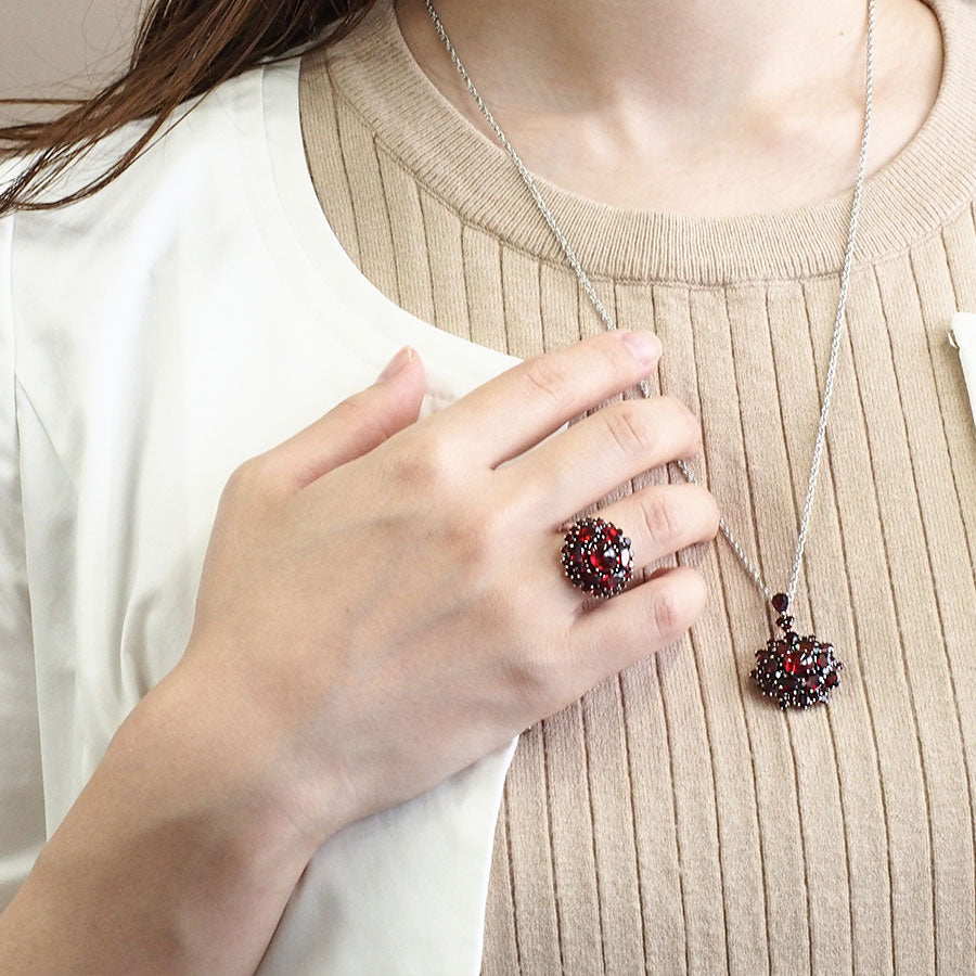 SV ガーネット アンティークスタイルブローチペンダント – 碌山ショップ