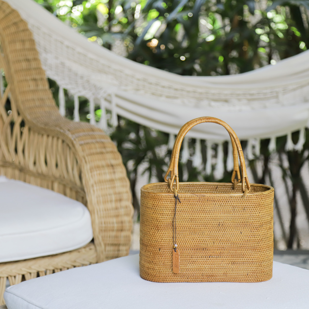 楕円バッグM巾着無し プレーン模様 (NAB692P) Rosily(ロージリー) バリ