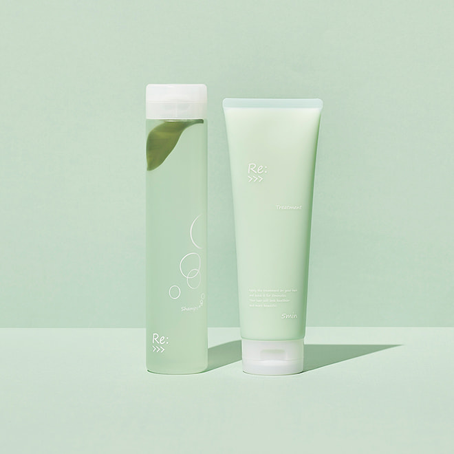 green&m。リシャンプー緑×2リトリートメント緑×1 ADJUVANT（アジュバン） Re: シャンプー クール ナチュラル ミニサイズ