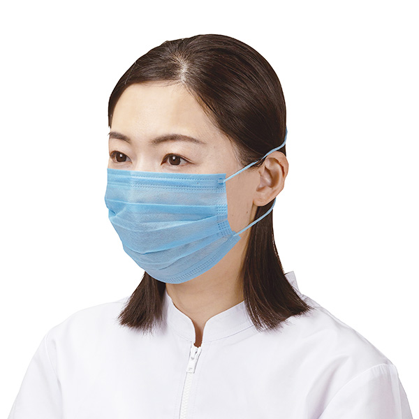 No.2834 混入対策マスク ブルー 2PLY オーバーヘッドタイプ | マスク