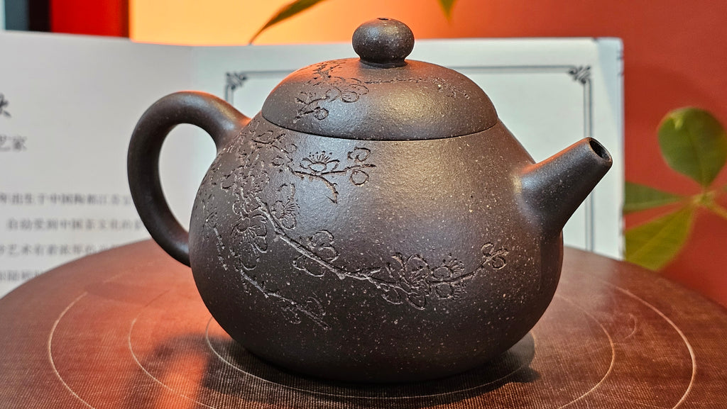 中国美術 鐡画軒 紫泥 刻題詞 筆筒 文房四宝(K-YC564) 金閣】中国美術