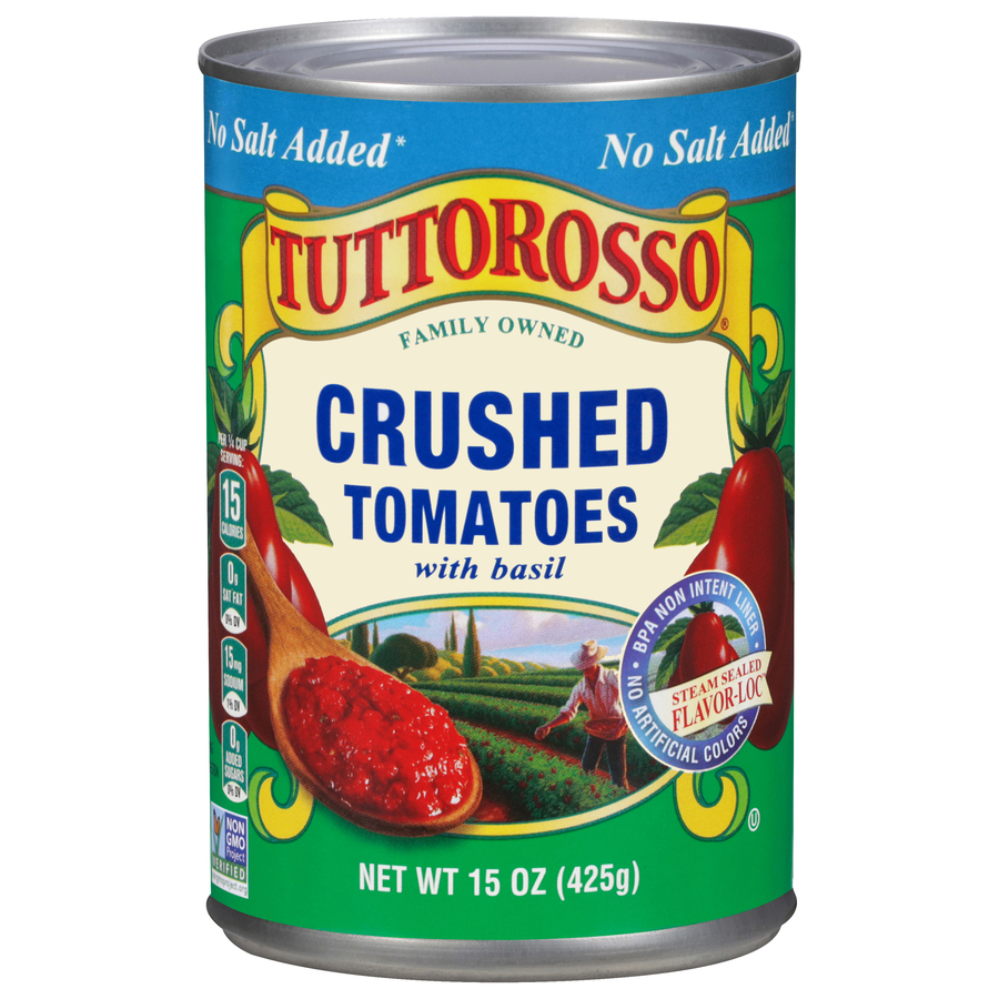 No Salt Added Crushed Tomatoes with Basil 15 oz. | Red Gold Tomatoes