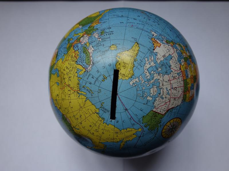 ブリキの貯金箱、地球儀 LCM 4129