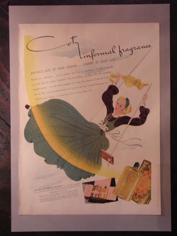 香水広告、コティフレグランス広告、香水瓶ポスター、パフュームボトル