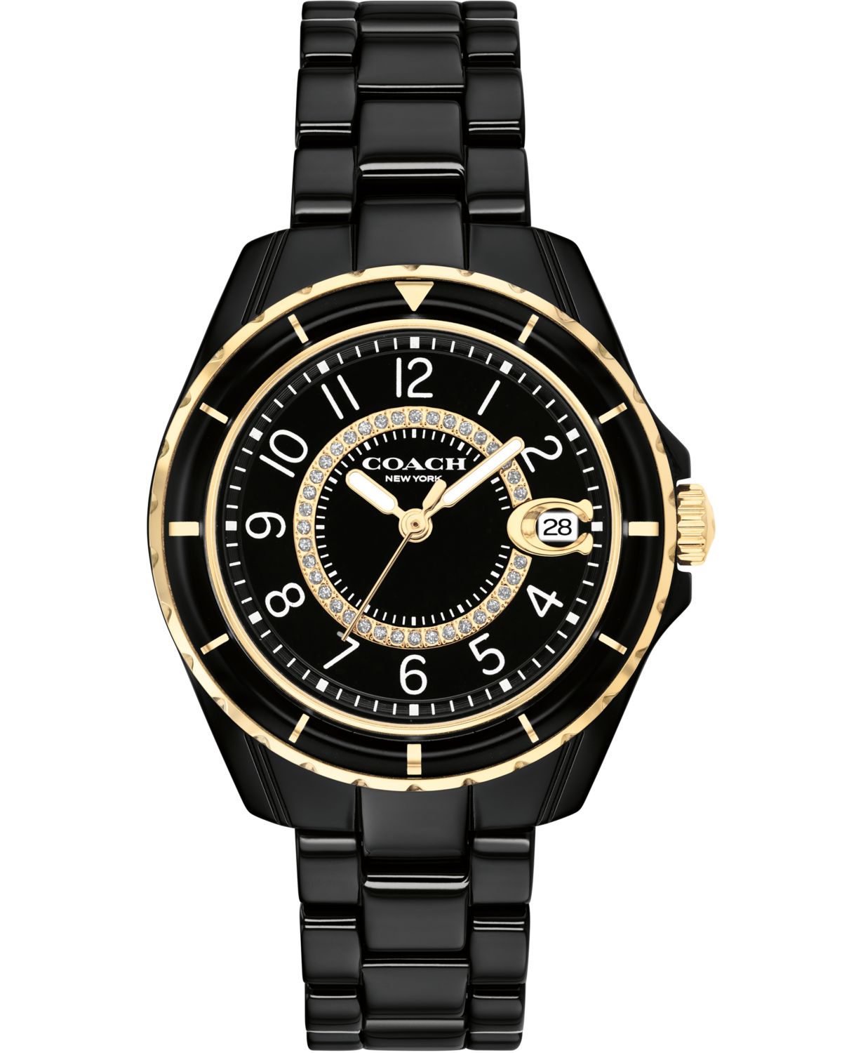 Coach + Preston Black Ceramic Bracelet Watch 32mm