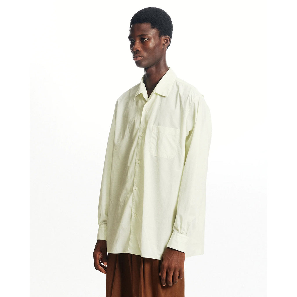 Organic Giza Typewriter Italian Open Collar Shirt | ref. / Web Store