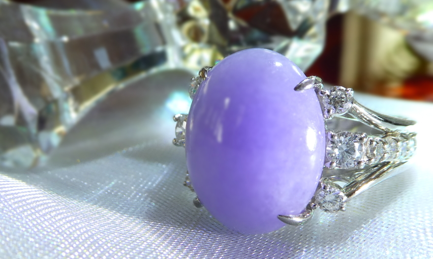 第274回抽選販売＞ラベンダー翡翠（ヒスイ） 10ct ダイヤモンド 0.6ct