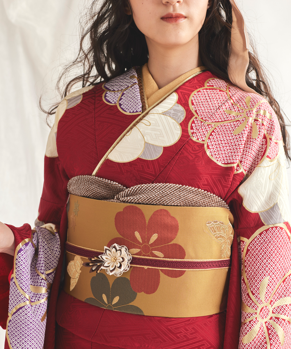 成人式/参列/振袖】心惹かれる懐かしさ◇赤かのこ梅 J-ROSSO / 成人式