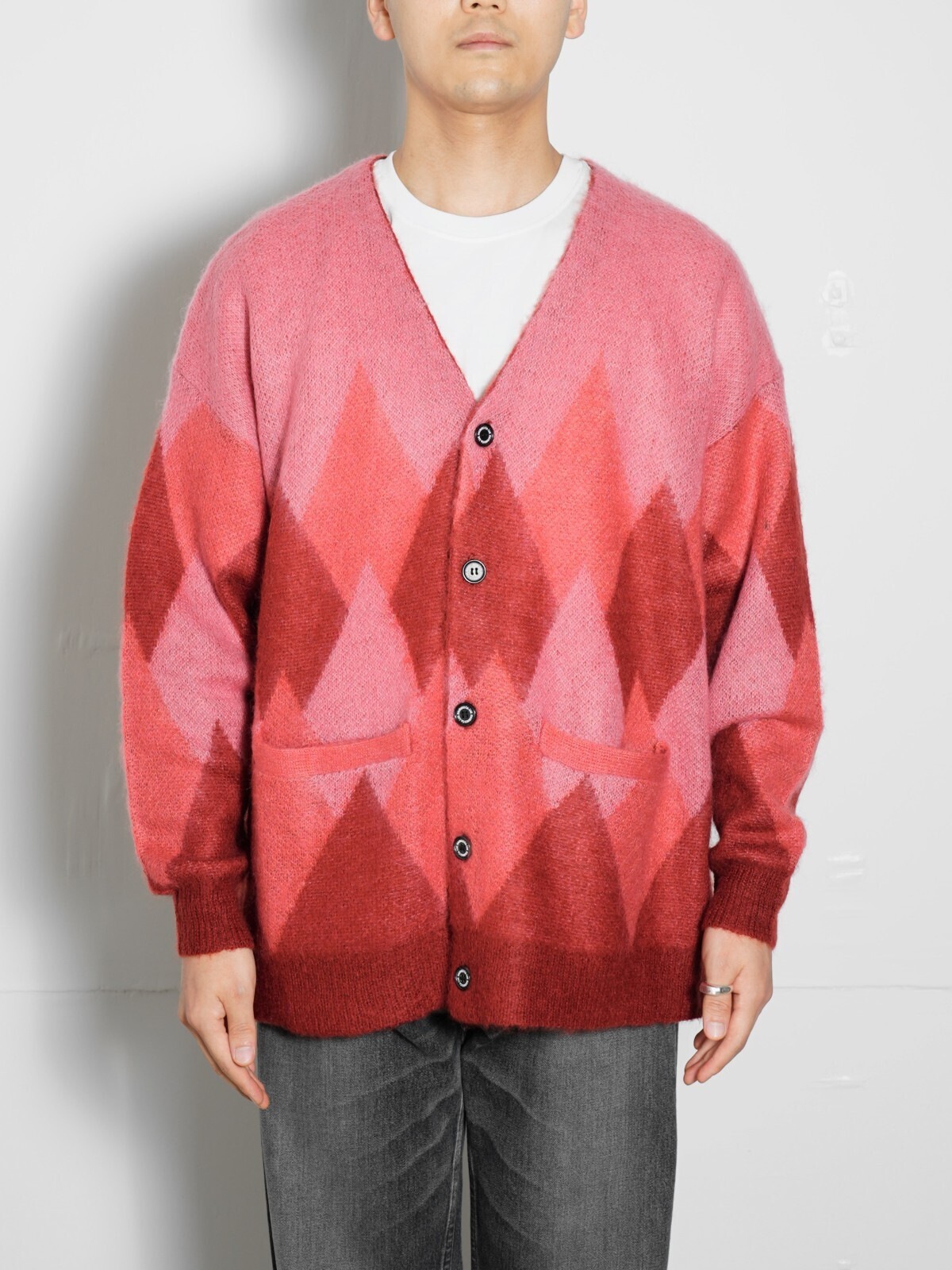 アーガイル モヘア ニットカーディガン - ダイリク レディース