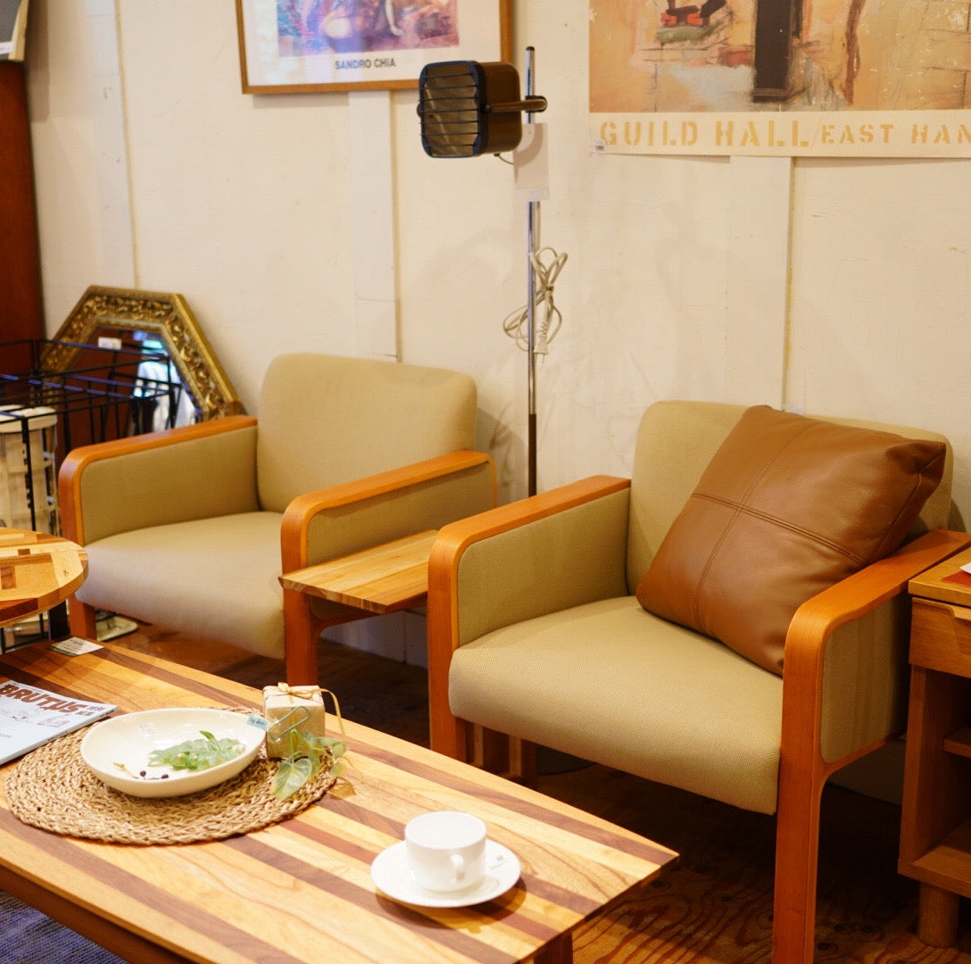 天童木工 / Tendo プライウッド アームソファ 1人掛け 中古 レトロ