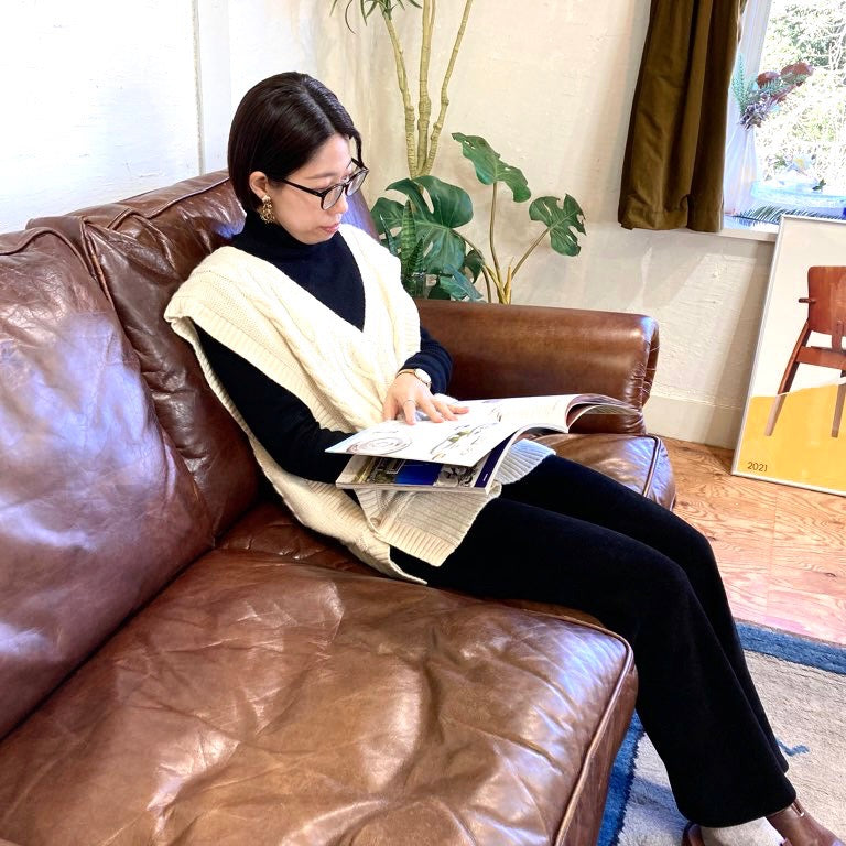 ハロ / HALO バルモラル / BALMORAL 2人掛けソファ 本革 中古 ブラウン