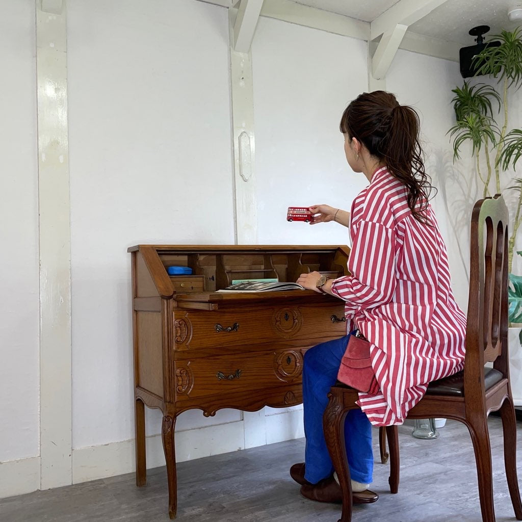 アンティーク ライティングビューロー キャビネット チェスト デスク