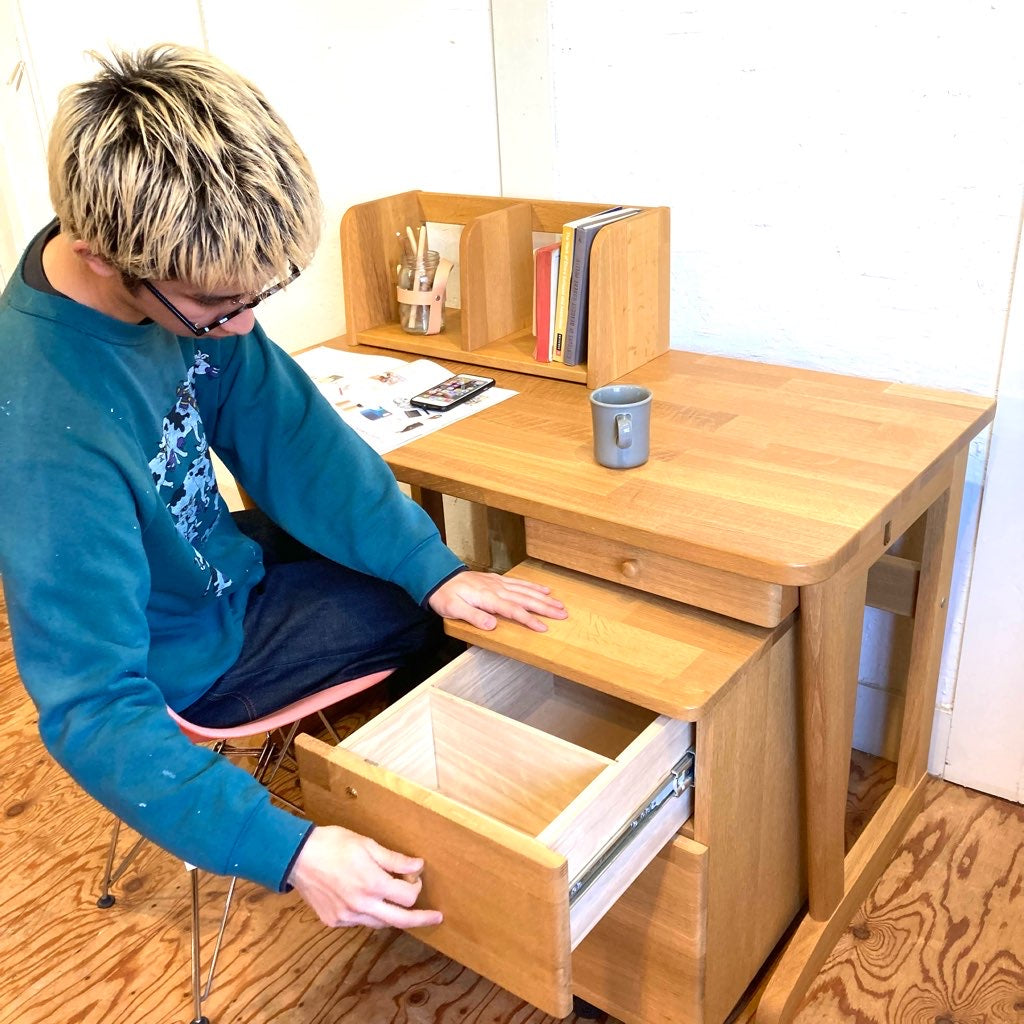 飛騨産業 エコパッチ デスクセット 勉強机 3点set 中古 hida キツツキ