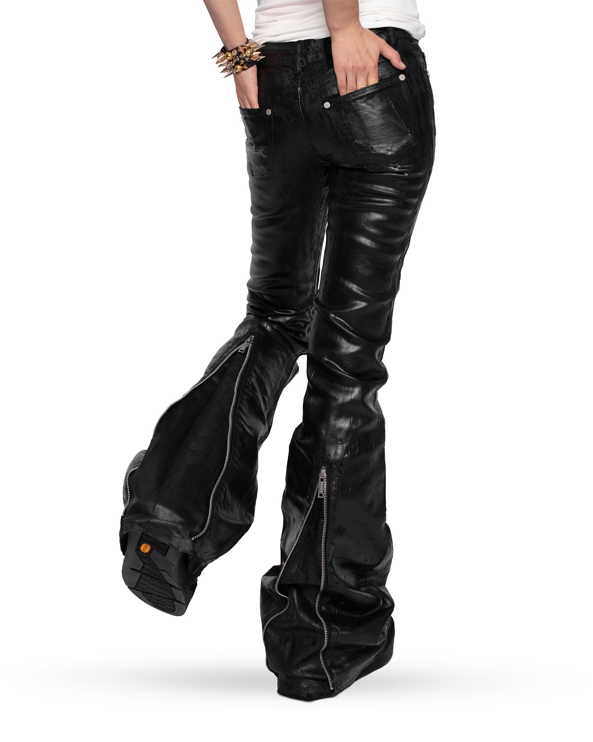 Doll Core Flared Wax Jeans – Racer Worldwide